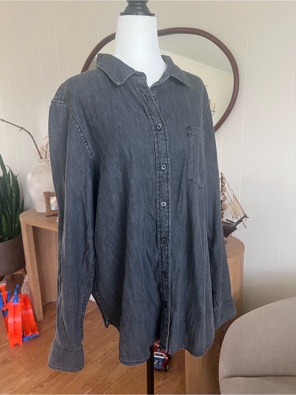 GAP Washed Black Button-Up Shirt